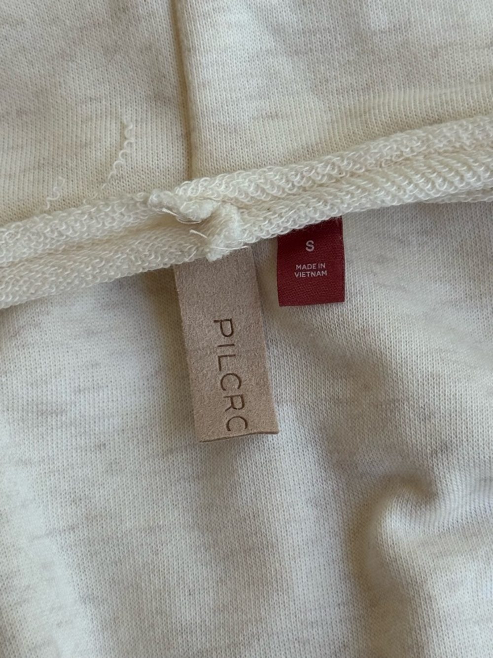 Anthropologie Pilcro Heather Cream Long-Sleeve Mockneck Corsette Sweatshirt - Picture 5 of 7